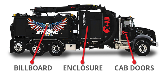 X-Vac Branding Example Truck Placements